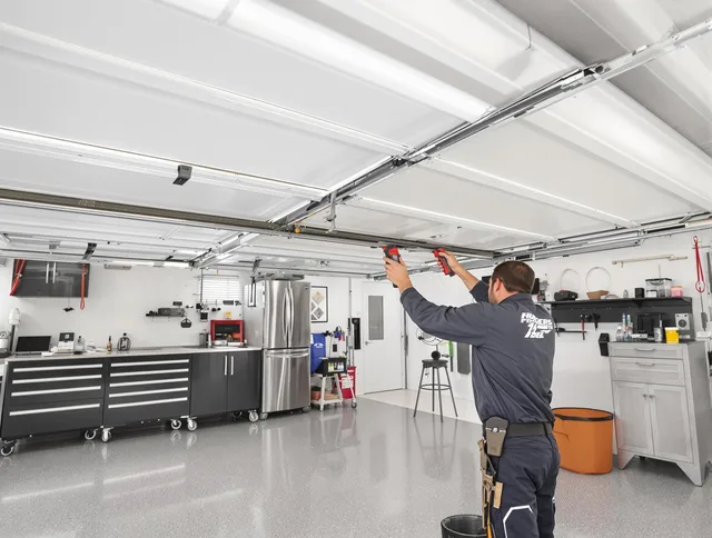 Overhead garage door repair service by La Habra Garage Door Repair in La Habra