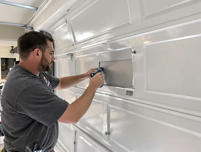 Garage door panel repair by La Habra Garage Door Repair in La Habra
