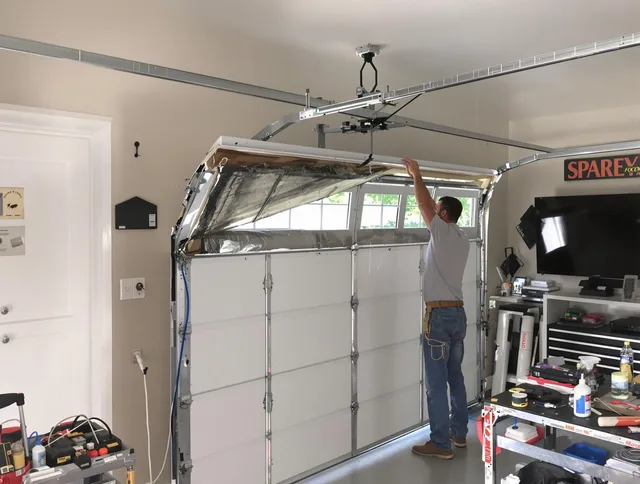 Garage door section replacement by La Habra Garage Door Repair in La Habra